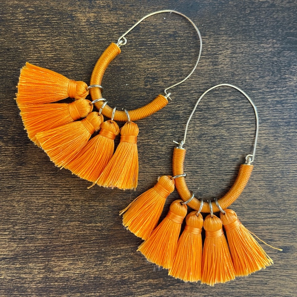 Baublebar orange tassel earrings